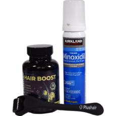 Set Kirkland Minoxidil Foam + Vitamíny Hair BOOST™ + Dermaroller  - na 1 měsíc