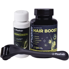 Set Minoxidil Plushair + Vitamíny + Dermaroller - na 1 měsíc