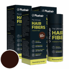 SET 3 balení Plushair HAIR FIBERS vlasová vlákna - tmavě hnědá