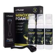 SET Plushair Minoxidil pěna – Na 3 měsíce + Dermaroller Plushair